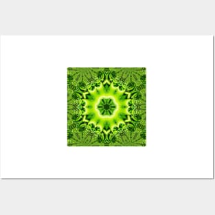 Vegetarian Kaleidoscope, Fruit Fantasy Patterns. 3 Green Peppers Posters and Art